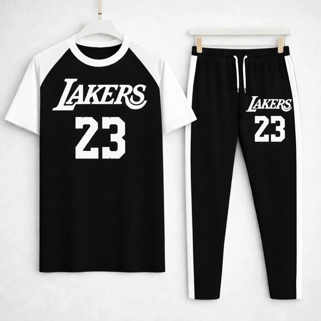 Men's Lakers Printed Cotton Track Suit For Men