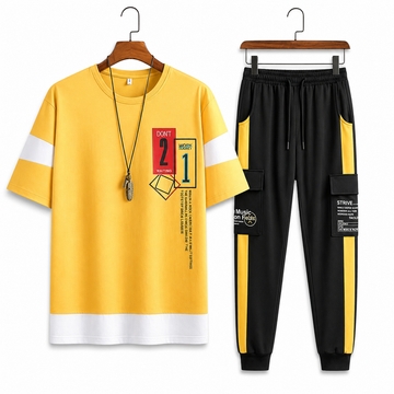 Men Graphic Yellow Track Suit For Men